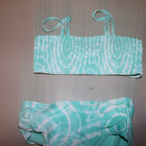 Blue & White 2 Pcs Justice Bikini Swimsuit Size 8 - Picture 3 of 13
